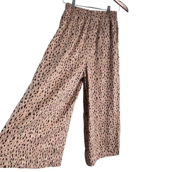 Anthropologie Maeve Isobel Pleated Wide-Leg Animal Print Pants Size Small - Picture 6 of 11